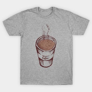 Warm Coffee Drink Sketch T-Shirt